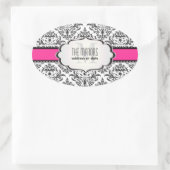 PixDezinesブラック+ホワイトセラインダマスク/DIYカラー 楕円形シール (バッグ)