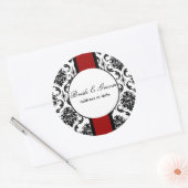 PixDezinesブラック+ホワイトベンドームダマスク、dIYカラー ラウンドシール (封筒)