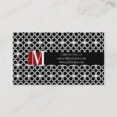 PixDezinesブラック+ホワイトレトロクローバー 名刺 (裏面)