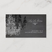 PixDezinesブラック+ホワイトChandelier/chalkboard 名刺 (裏面)