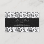 PixDezinesブラック+金ゴールドアリアナヴィンテージダマスク 名刺 (裏面)