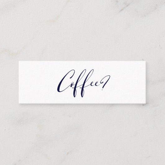 PixDezinesブラック+金ゴールドコーヒー日付カード スキニー名刺 (正面)