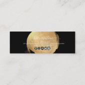 PixDezinesブラック+金ゴールドコーヒー日付カード スキニー名刺 (裏面)