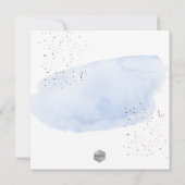 PixDezinesブルーウォータカラー+ハニカム《キリスト教》洗礼式や命名式 招待状 (裏面)