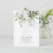 PixDezinesブルーガムユーカリブライダルシャワー 招待状 (スタンド正面)