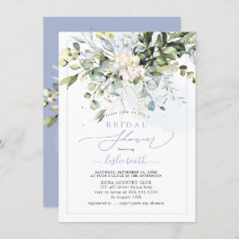 PixDezinesブルーガムユーカリブライダルシャワー 招待状