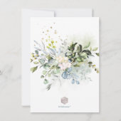 PixDezinesブルーガムユーカリブライダルシャワー 招待状 (裏面)