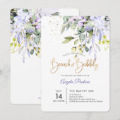 PixDezinesブルーガムユーカリプトゥスブランチ+バブリー 招待状 (正面/裏面)