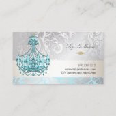 PixDezinesブルークリスタルシャンデリア/DIYカラー 名刺 (裏面)