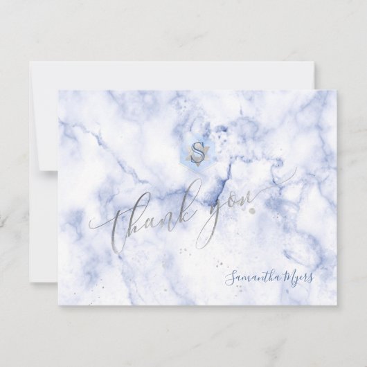 PixDezinesブルーハニカム(ユダヤ教の)バル・ミツバーありがとう✡ 出欠カード (正面)