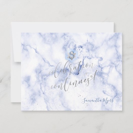 PixDezinesブルーハニカム(ユダヤ教の)バル・ミツバー披露宴カード✡ 出欠カード (正面)