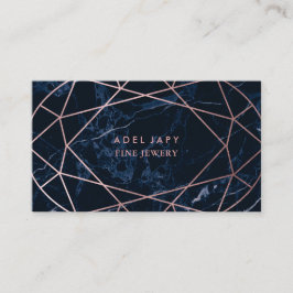 PixDezinesブルーマーブル+バラフェイク金ゴールド楕円カット 名刺