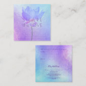 PixDezinesブルーロータス共有ザラブ スクエア名刺 (正面/裏面)