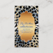 PixDezinesブルーヴィンテージ+cheetah+zebra 名刺 (裏面)