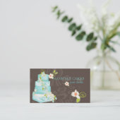 PixDezinesブルー結婚のケーキ/ベーカリー/パティスリー 名刺 (スタンド正面)