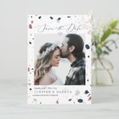 PixDezinesブルー赤面テラッツォ、写真救日 招待状 (スタンド正面)