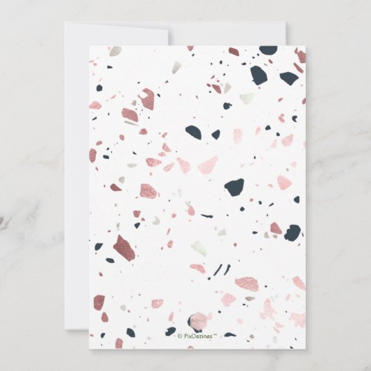 PixDezinesブルー赤面テラッツォ、写真救日 招待状 (裏面)