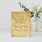 PixDezinesブロンズ/フォイルフェイク/写真は日付を保存 案内ポストカード (スタンド正面)