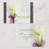 PixDezinesブーケ、白いカラユリ エンクロージャーカード (正面/裏面)