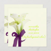 PixDezinesブーケ、白いカラリリー 招待状 (正面/裏面)