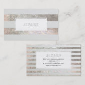 PixDezinesプラチストライプナフェイク/銀 名刺 (正面/裏面)