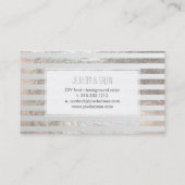 PixDezinesプラチストライプナフェイク/銀 名刺 (裏面)