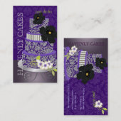 PixDezinesプラムプリンのケーキ/ベーカリー/パティスリー 名刺 (正面/裏面)