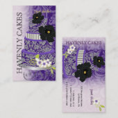 PixDezinesプラムプリンのケーキ/ベーカリー/パティスリー 名刺 (正面/裏面)