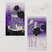 PixDezinesプラムプリンのケーキ/ベーカリー/パティスリー 名刺 (正面/裏面)