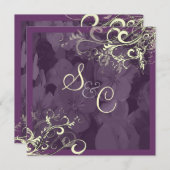 PixDezinesプラム+クリームスワール 招待状 (正面/裏面)