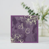 PixDezinesプラム+クリームスワール 招待状 (スタンド正面)