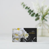 PixDezinesプルメリア+filigree渦/diy色 名刺 (スタンド正面)