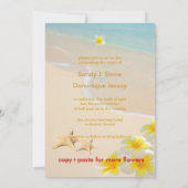 PixDezinesプルメリアLei+ヒトデ+ビーチ 招待状 (裏面)