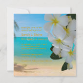 PixDezinesプルメリアLei/ビーチ/熱帯結婚の 招待状 (裏面)