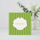 PixDezinesプレーンストライプ/diyカラー/緑 招待状 (スタンド正面)