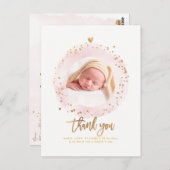 PixDezinesベビーシャワーありがとうお水のカラーフレーム ポストカード (正面/裏面)