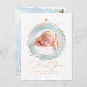 PixDezinesベビーシャワーありがとうお水のカラーフレーム ポストカード (正面/裏面)