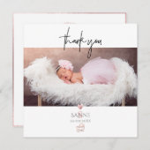 PixDezinesベビーシャワーありがとうバラ金ゴールド 招待状 (正面/裏面)