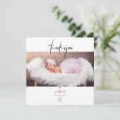 PixDezinesベビーシャワーありがとうバラ金ゴールド 招待状 (スタンド正面)