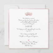 PixDezinesベビーシャワーありがとうバラ金ゴールド 招待状 (裏面)