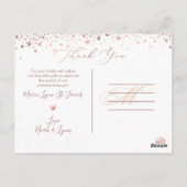 PixDezinesベビーシャワーありがとう/バラ金ゴールド会議 ポストカード (裏面)