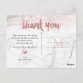 PixDezinesベビーシャワーありがとう/フェイクバラ金ゴールド ポストカード (裏面)