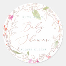 PixDezinesベビーシャワー、フローラ水彩、赤面