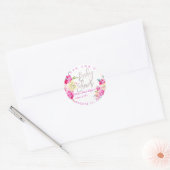 PixDezinesベビーシャワー、フローラ水彩、Peonie ラウンドシール (封筒)