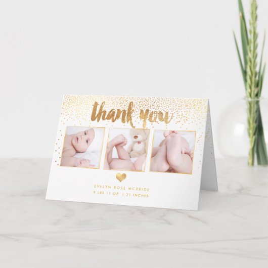PixDezinesベビーシャワー/写真ありがとう サンキューカード (正面)