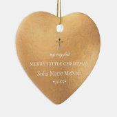 PixDezinesベビー第1回クリスマスフォト、ゴールデン セラミックオーナメント (右)