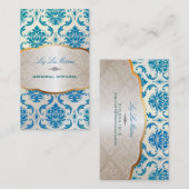 PixDezinesベンドームダマスク/ピーコックカラー 名刺 (正面/裏面)