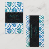 PixDezinesベンドームダマスク/ピーコックカラー 名刺 (正面/裏面)