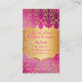 PixDezinesホットピンクのフローラダマスク/パーチフェイクメント 名刺 (裏面)