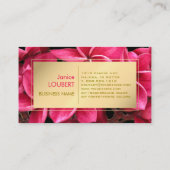 PixDezinesホットピンクコナプルメリア/フェイク金ゴールド 名刺 (裏面)